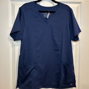 New WW4168 WonderWink Women's Premiere Flex V-Neck Top Navy‎ Size Medium